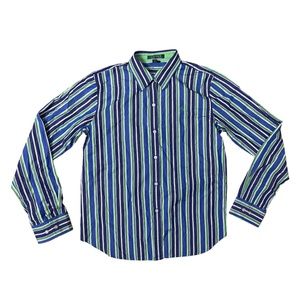 Lauren Ralph Lauren green label Striped Collared Button-Down Shirt Large
